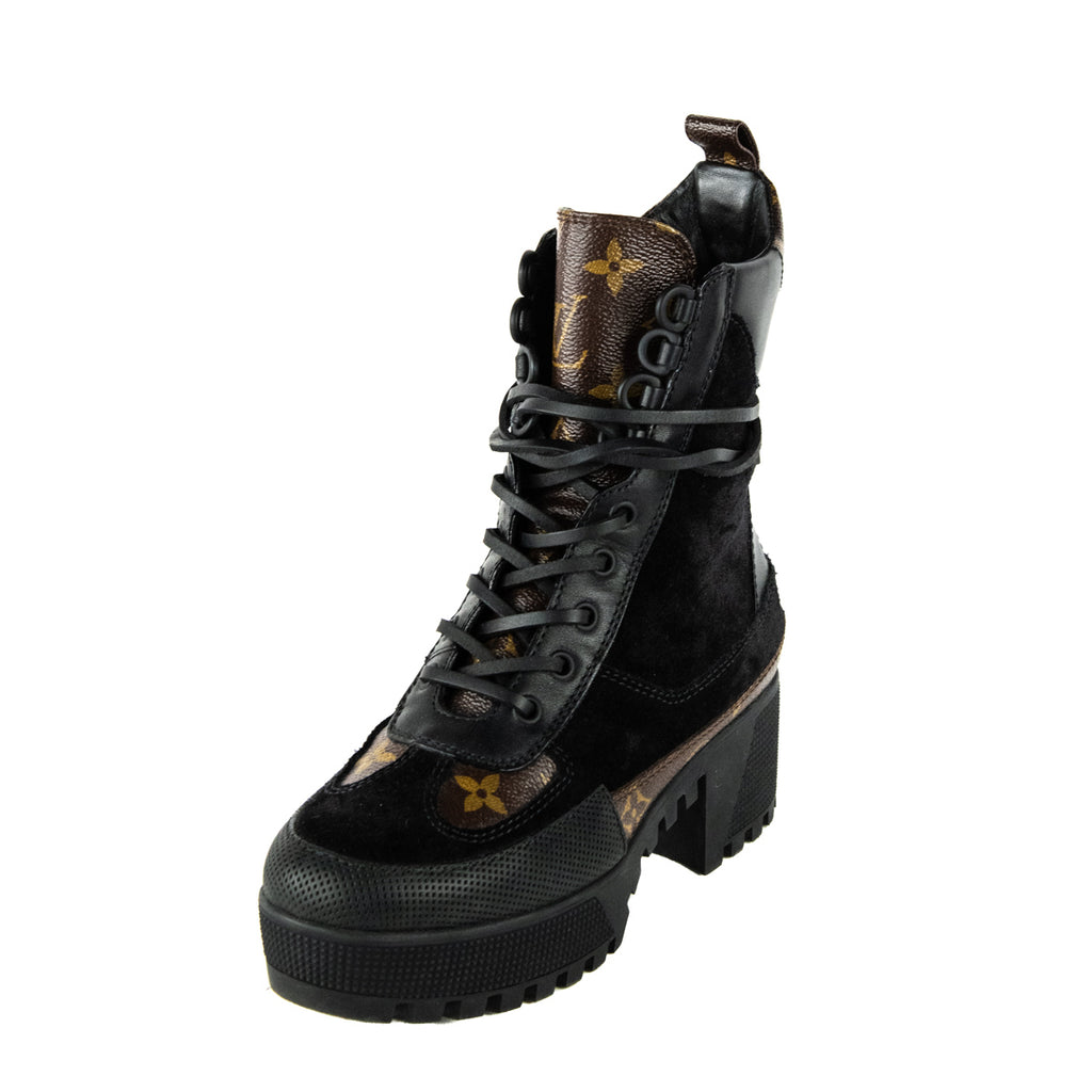 Lauréate boots Louis Vuitton Black size 38.5 EU in Suede - 35669110