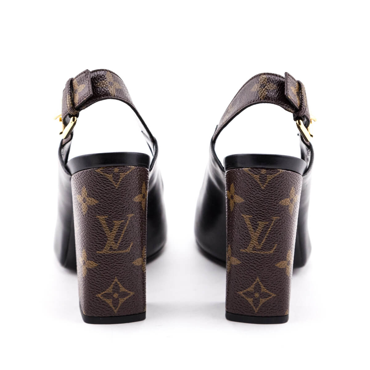 Louis Vuitton Blossom Slingback Pump BLACK. Size 38.0
