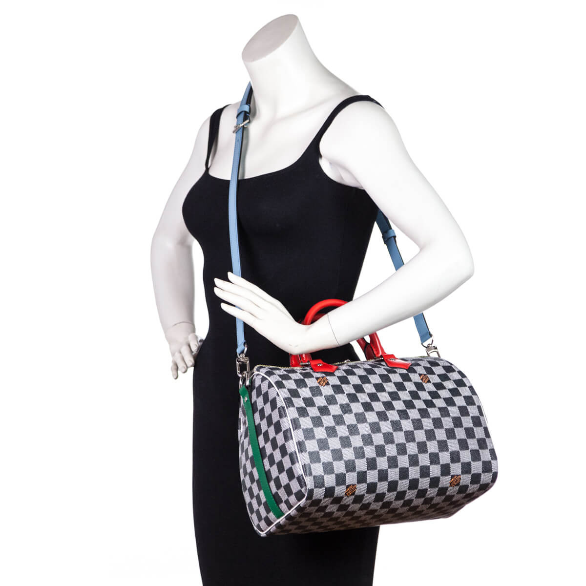 Louis Vuitton Speedy Bandouliere Damier 30 Black/White in Coated  Canvas/Leather with SIlver-tone - GB