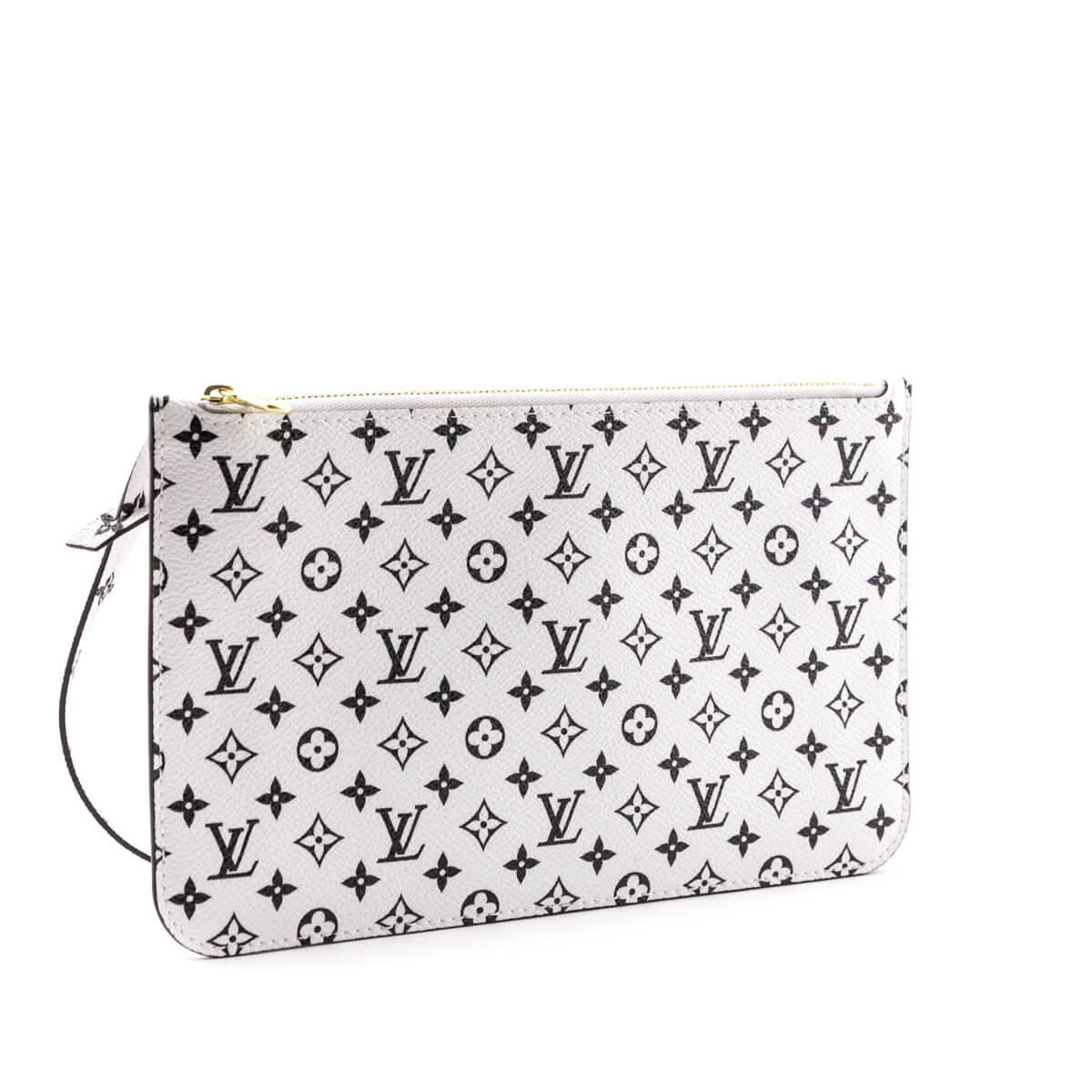 Louis Vuitton Neverfull Pouch White Canvas Clutch Bag (Pre-Owned