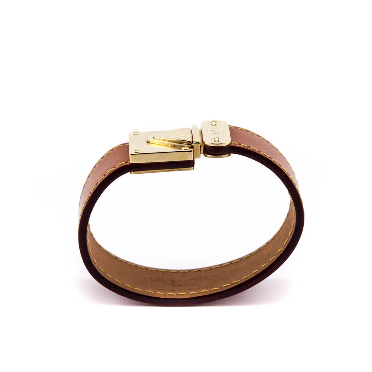 Louis Vuitton Beige Vachetta Leather Lucky Bracelet Bangle Cuff