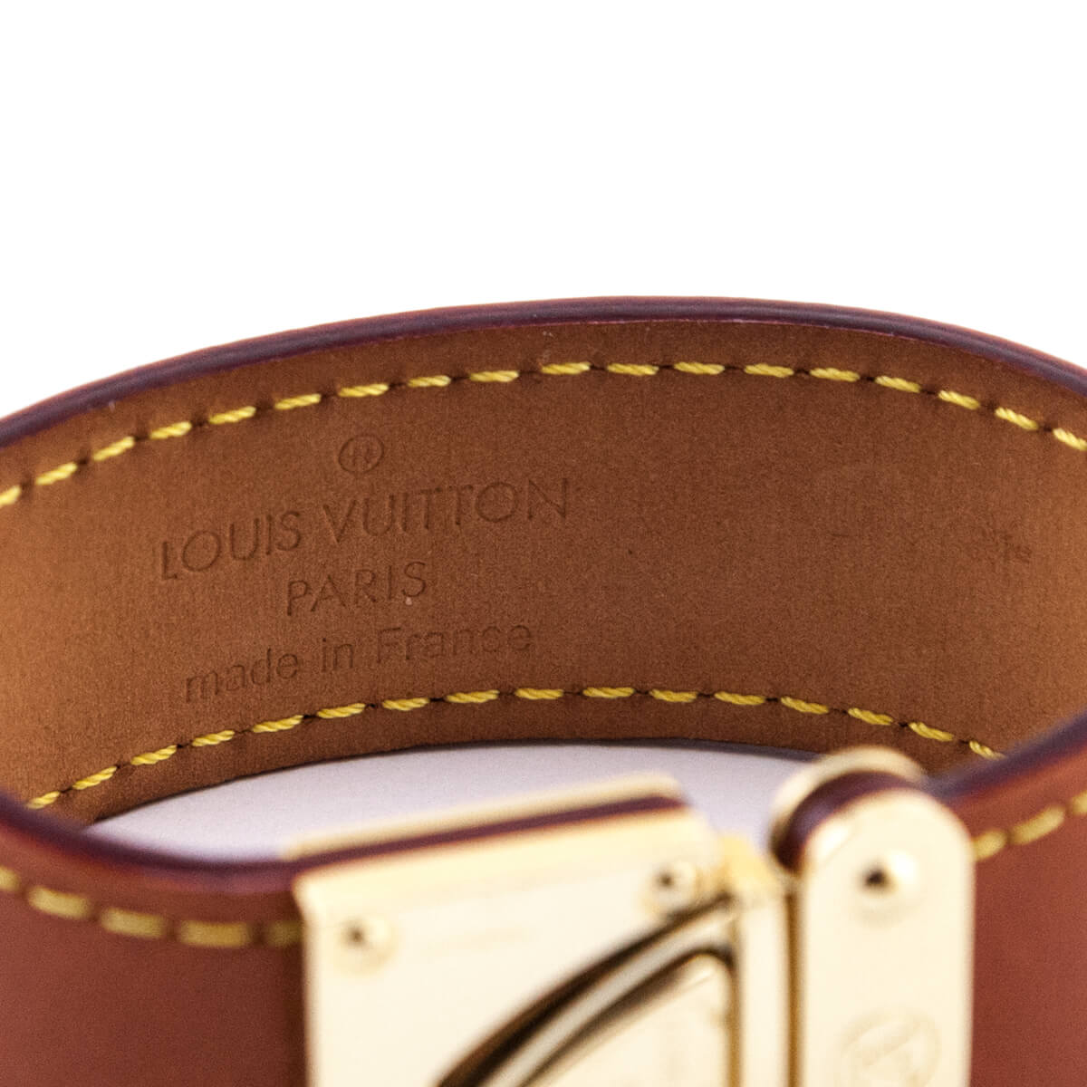 Louis Vuitton Brown Leather Koala Cuff Bracelet