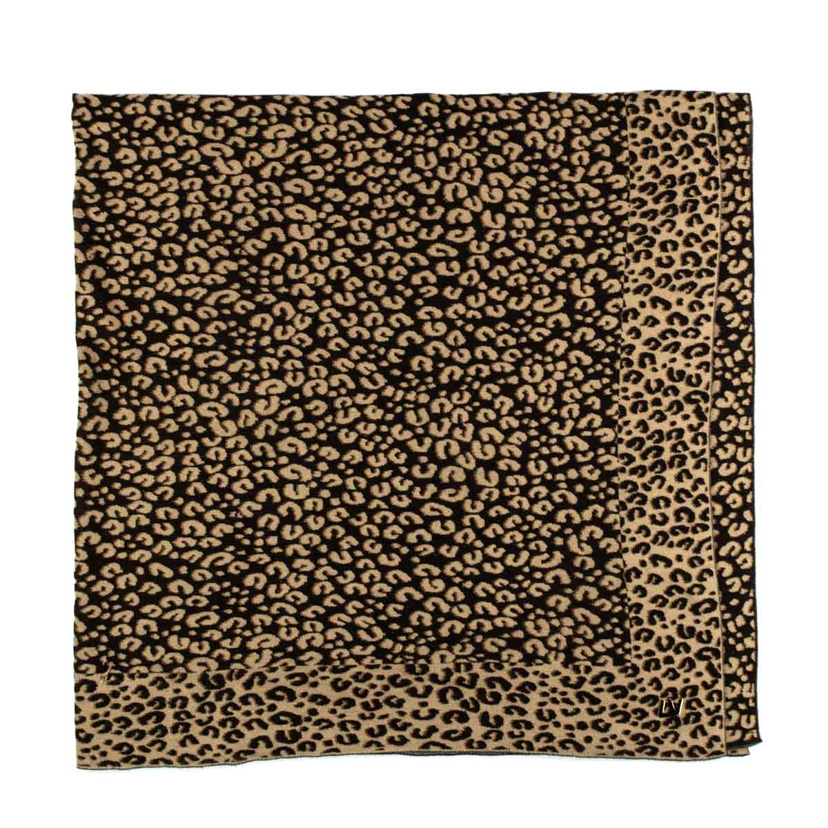 Leopard print cashmere scarf Louis Vuitton Brown in Cashmere - 854354