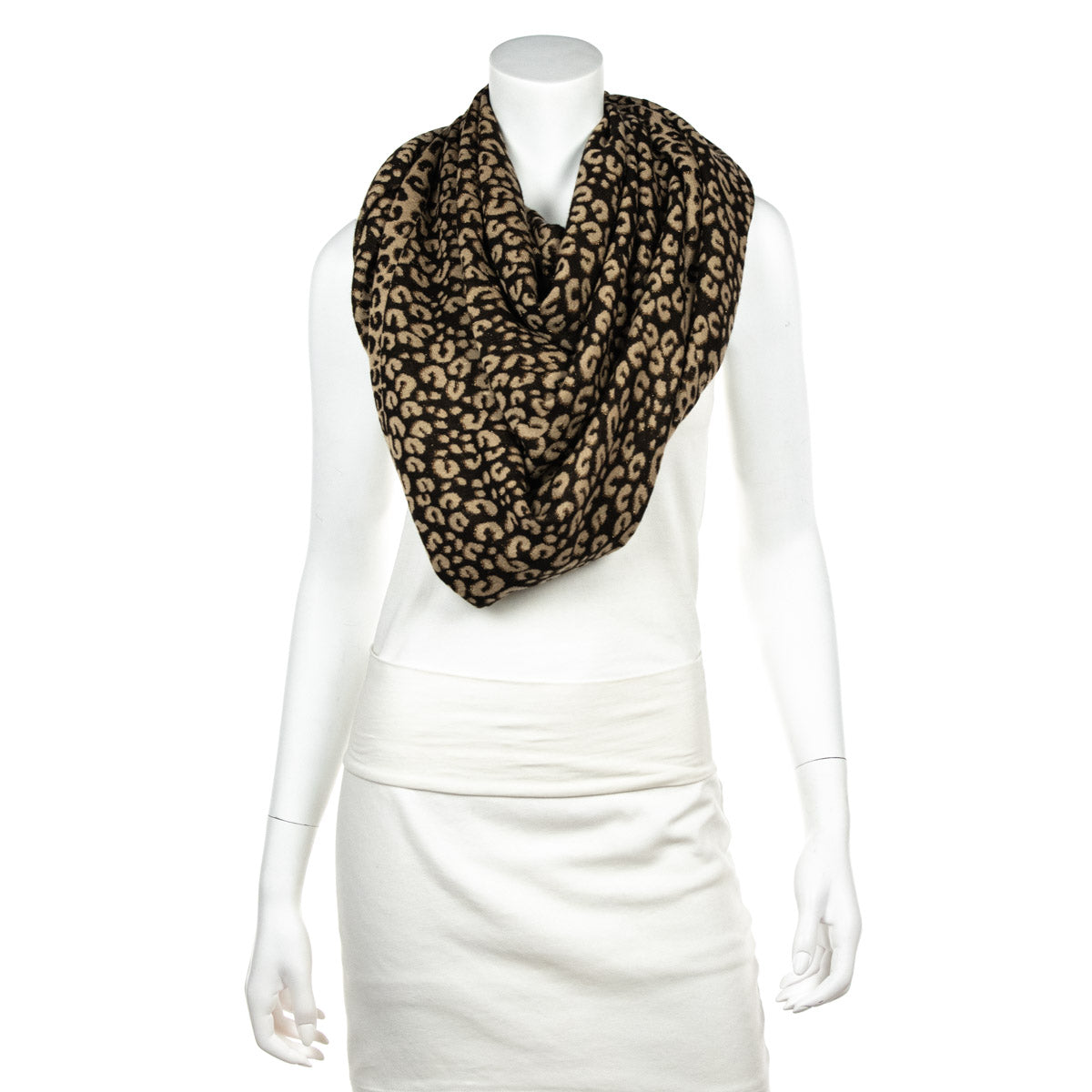 Louis Vuitton Scarf Brown Khaki Leopard print Silk Cashmere ref