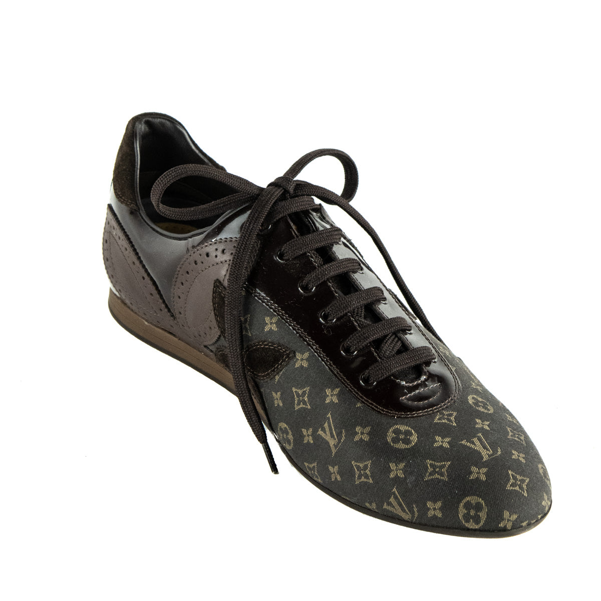 Louis Vuitton Brown/Black Monogram Canvas and Leather Match Up Low Top  Sneakers Size 43 Louis Vuitton