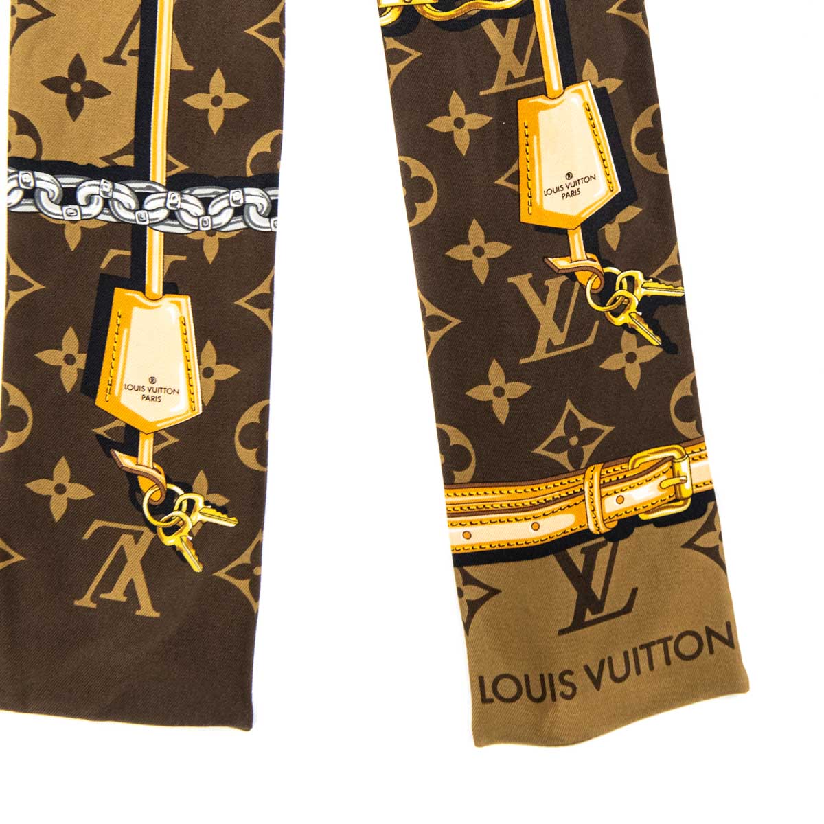 Louis Vuitton Silk Crafty Confidential Bandeau Scarf (SHF-22134
