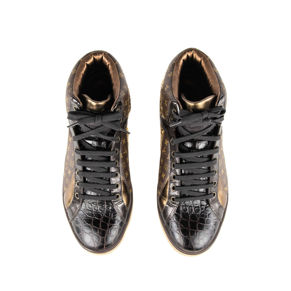 Louis Vuitton Monogram Fabric and Python Embossed Leather Low Top Sneakers  Size 37 Louis Vuitton