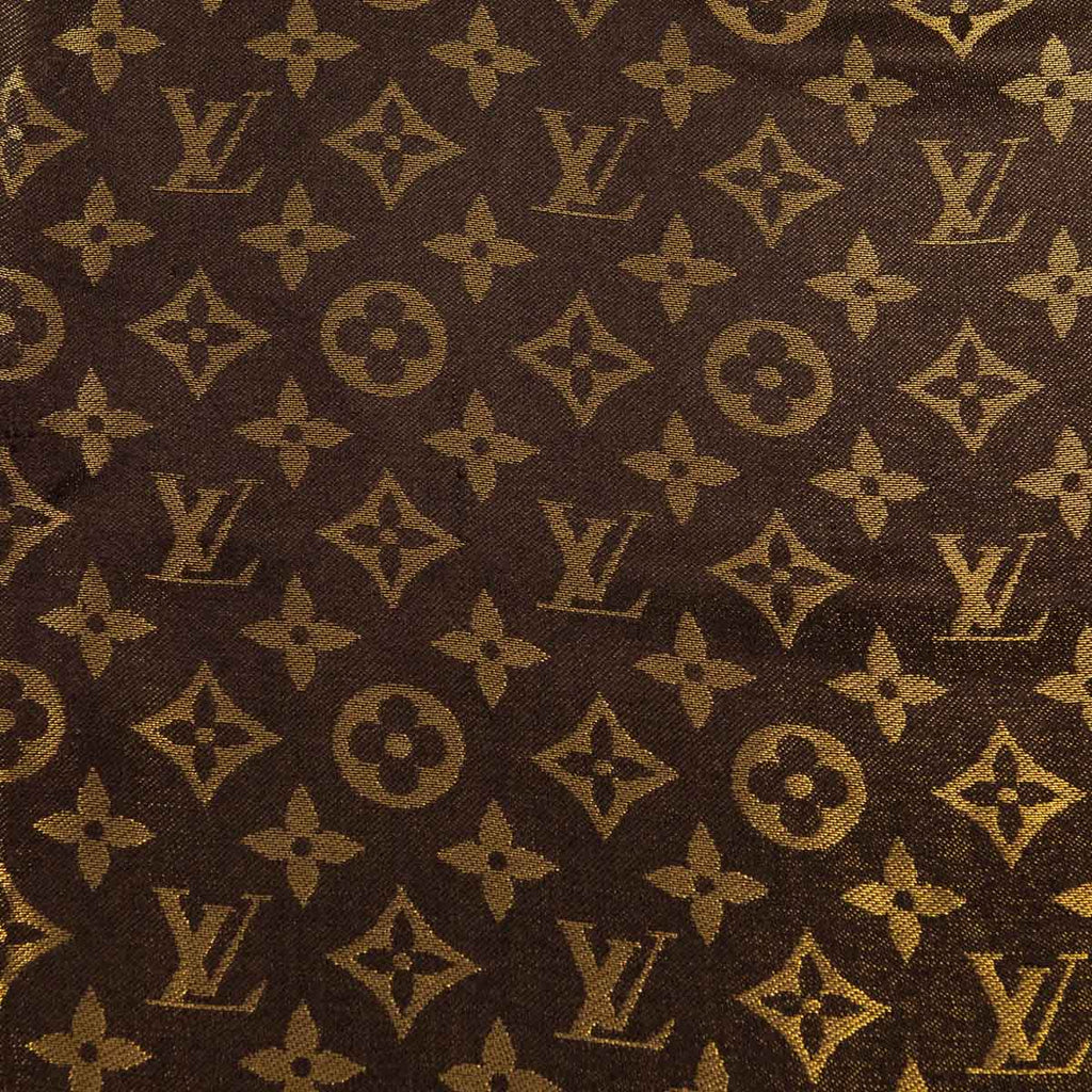 Louis Vuitton Logomania Shine brown gold scarf Golden Dark brown Silk Wool  ref.427963 - Joli Closet