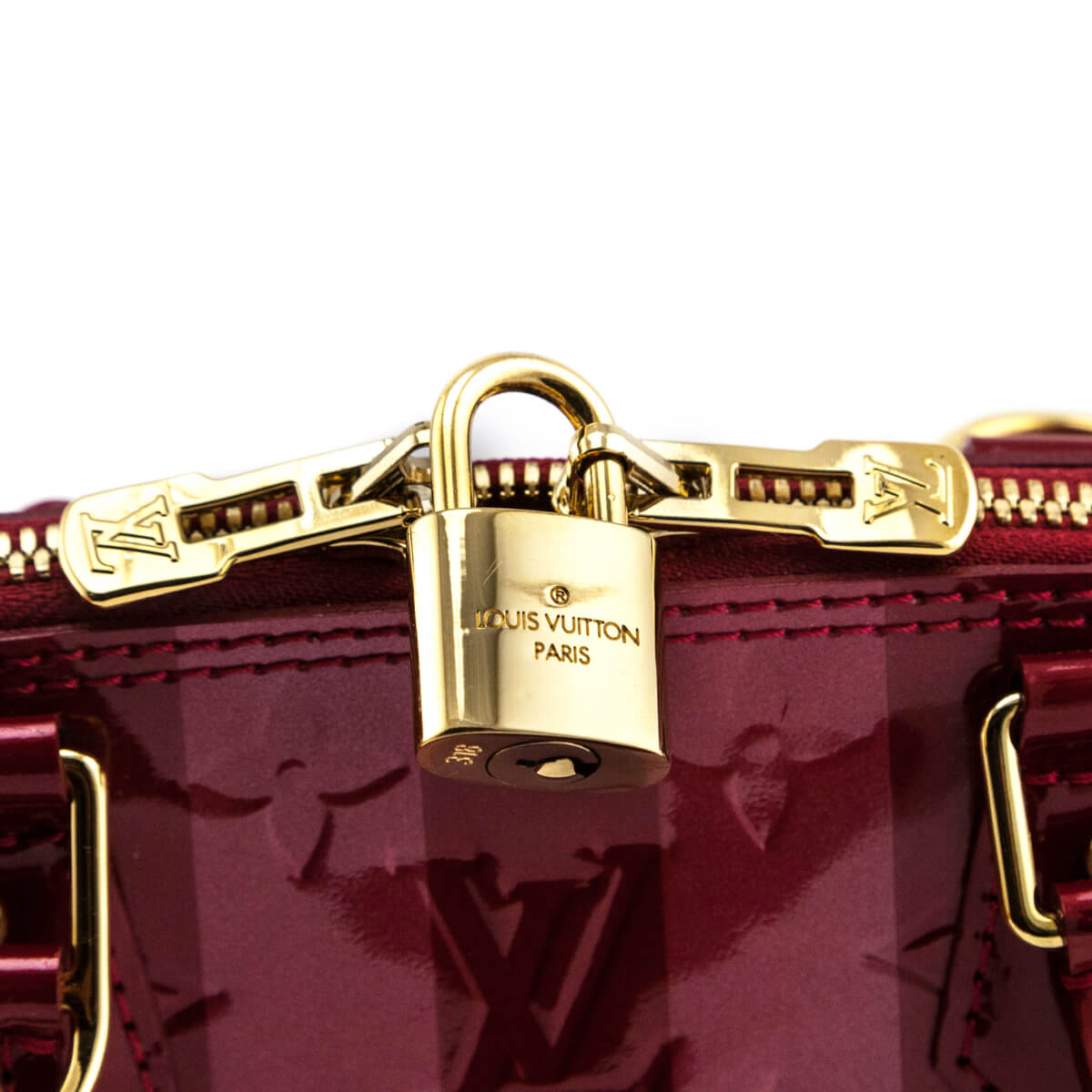 Louis Vuitton Cherry Monogram Vernis Rayures Alma BB - Designer Bags