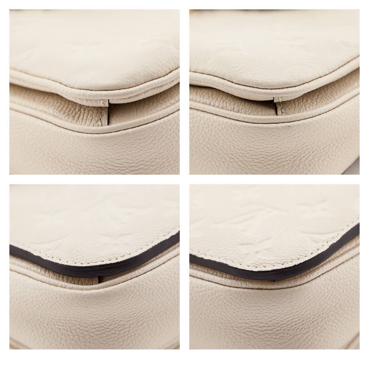 Louis Vuitton Creme Monogram Empreinte Leather Pochette Metis Crossbody Bag  112L at 1stDibs