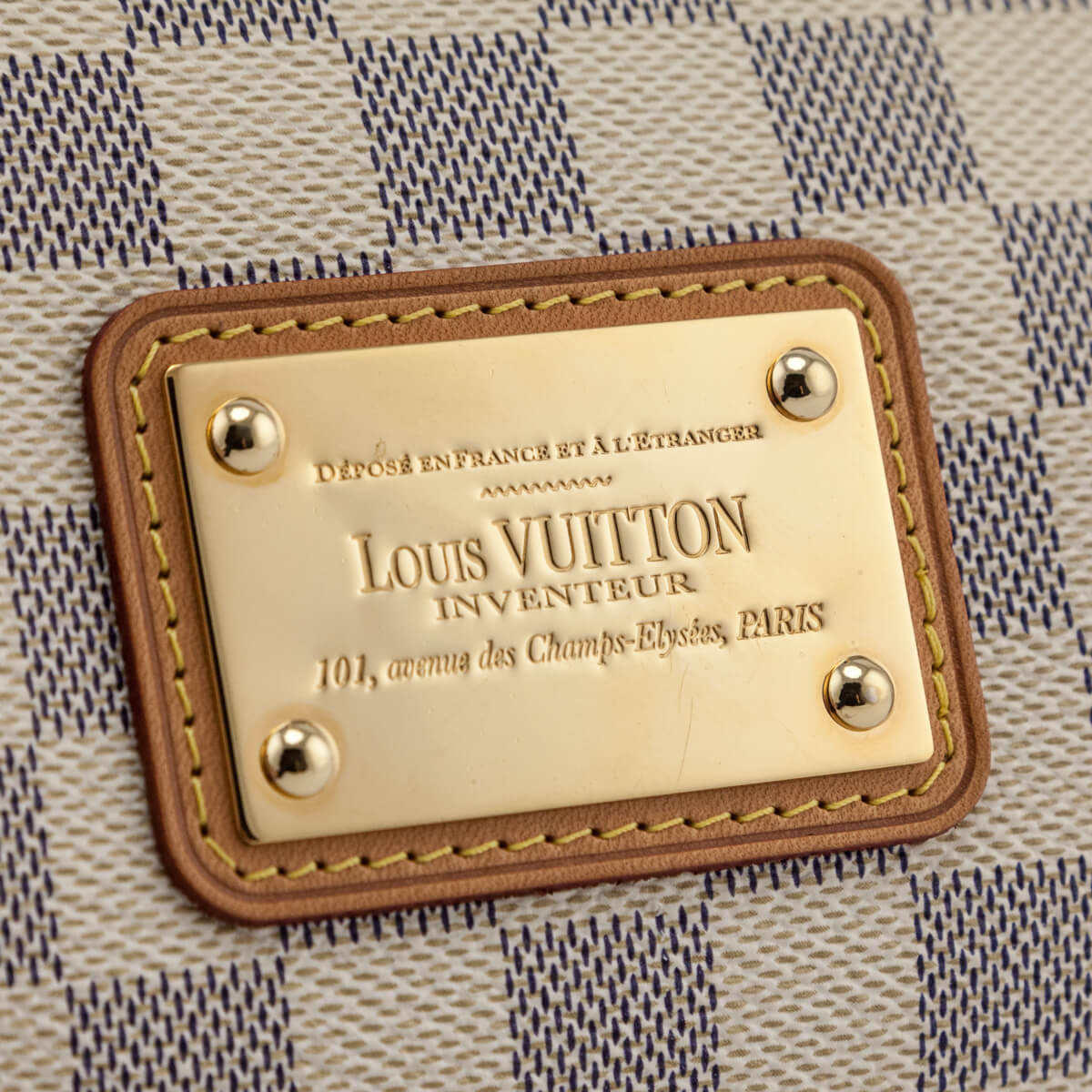LOUIS VUITTON Damier Azur Eva Clutch Bag with Shoulder Strap 2009 For Sale  at 1stDibs