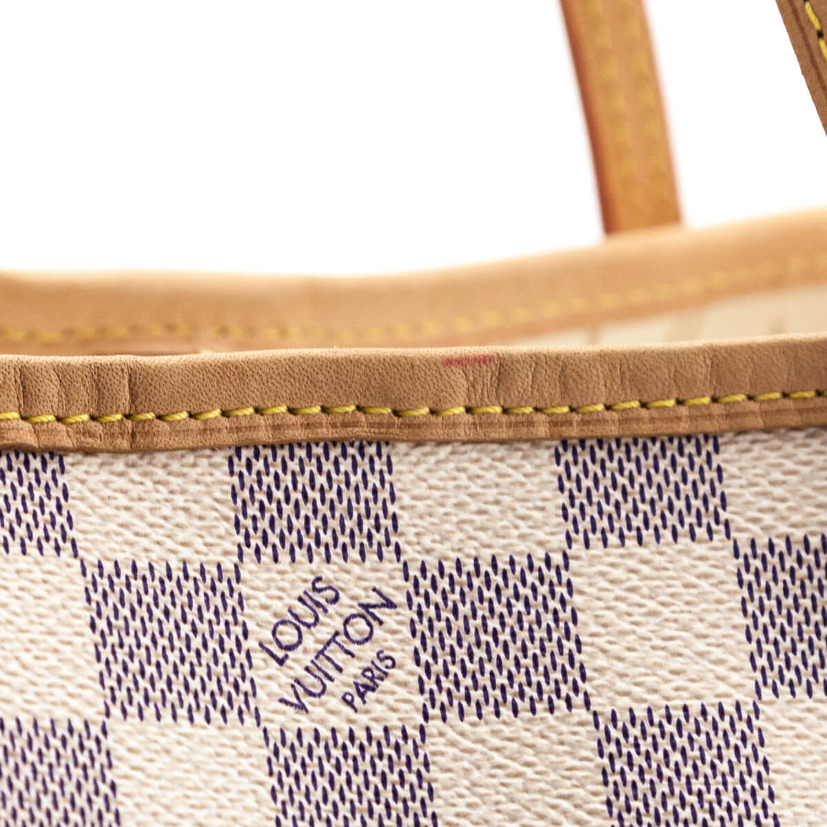 Louis Vuitton Neverfull PM Damier Azur Leather Tote Shoulder Bag White –  brandedmoda