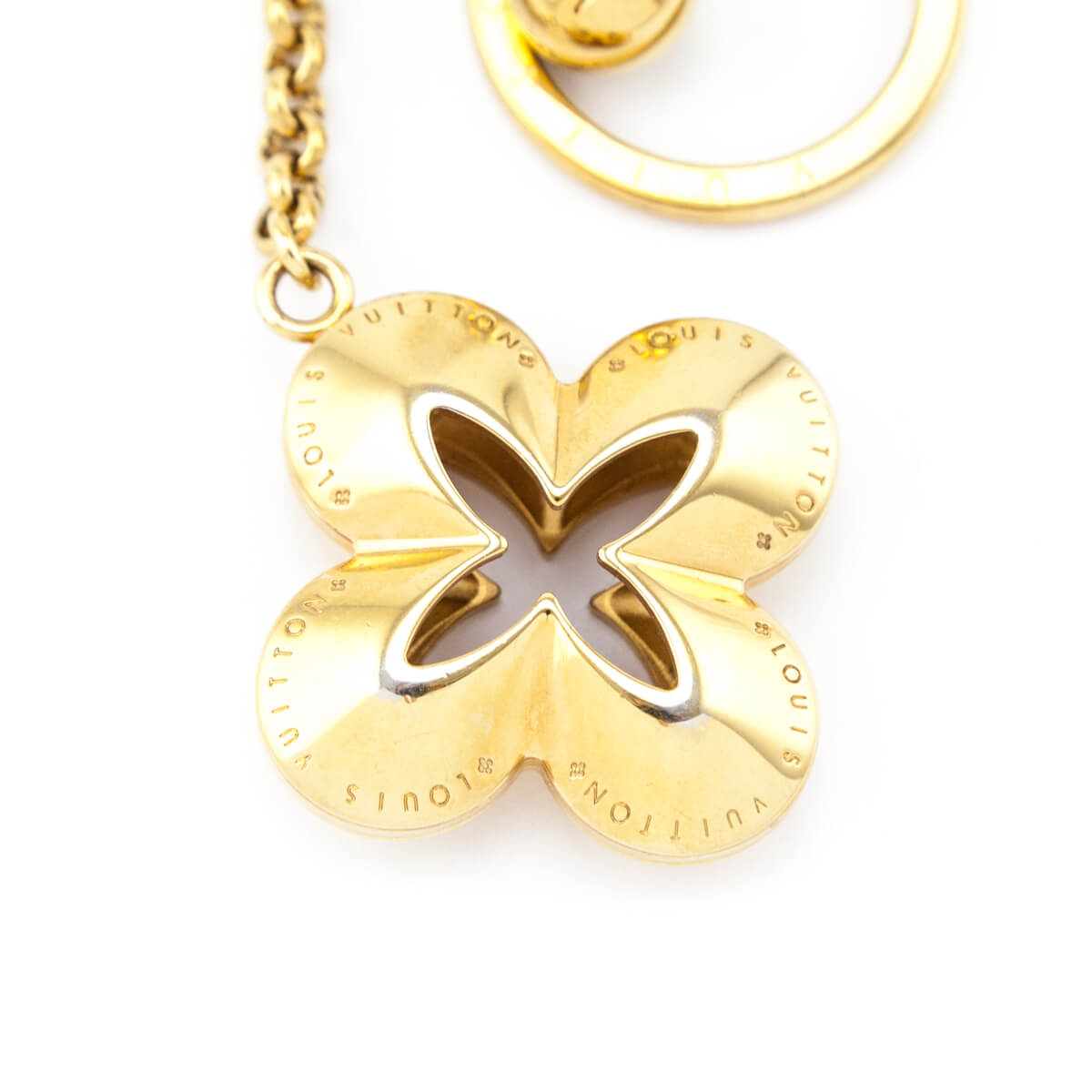 LOUIS VUITTON Monogram Flower Charm Gold Red yellow LV Auth 29863