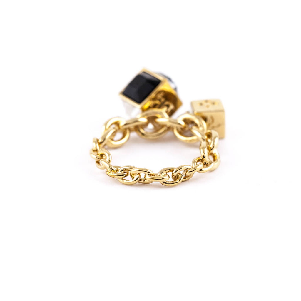 Louis Vuitton Gamble Gold Tone Ring Size 54