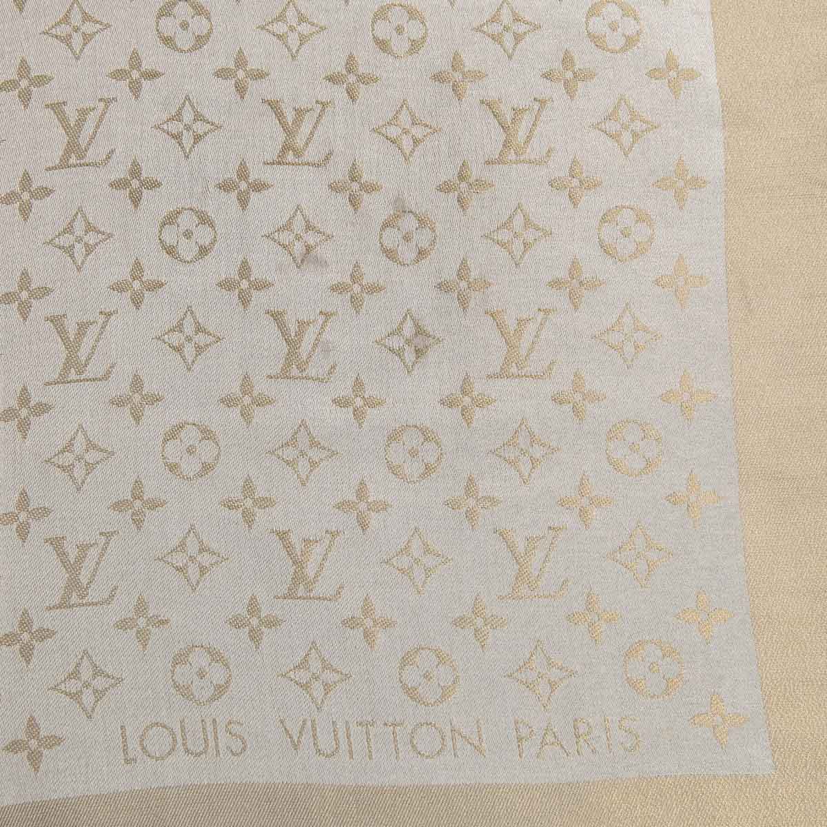Châle monogram shine silk scarf Louis Vuitton Gold in Silk - 25856942