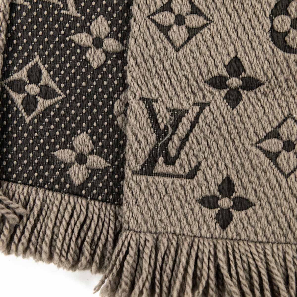 LOUIS VUITTON Wool Silk Logomania Scarf Verone 279804