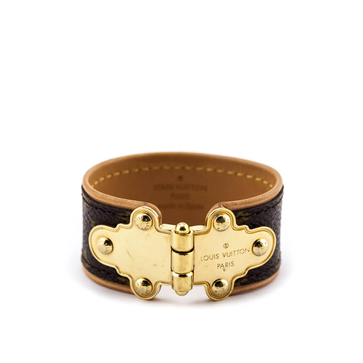Louis Vuitton Leather Monogram Glacé Force Wrap Bracelet