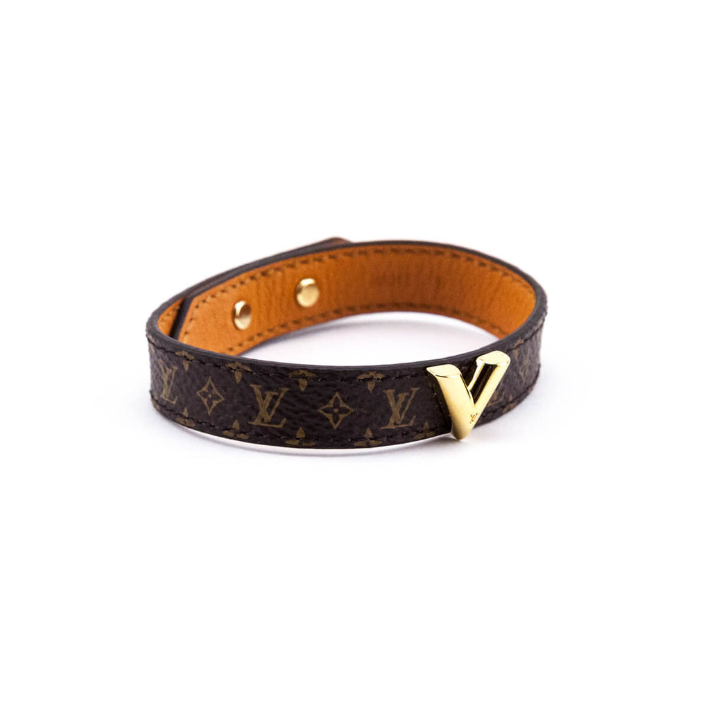 Authentic Louis Vuitton Monogram Canvas Nano Essential V Bracelet Gold Used  JPN