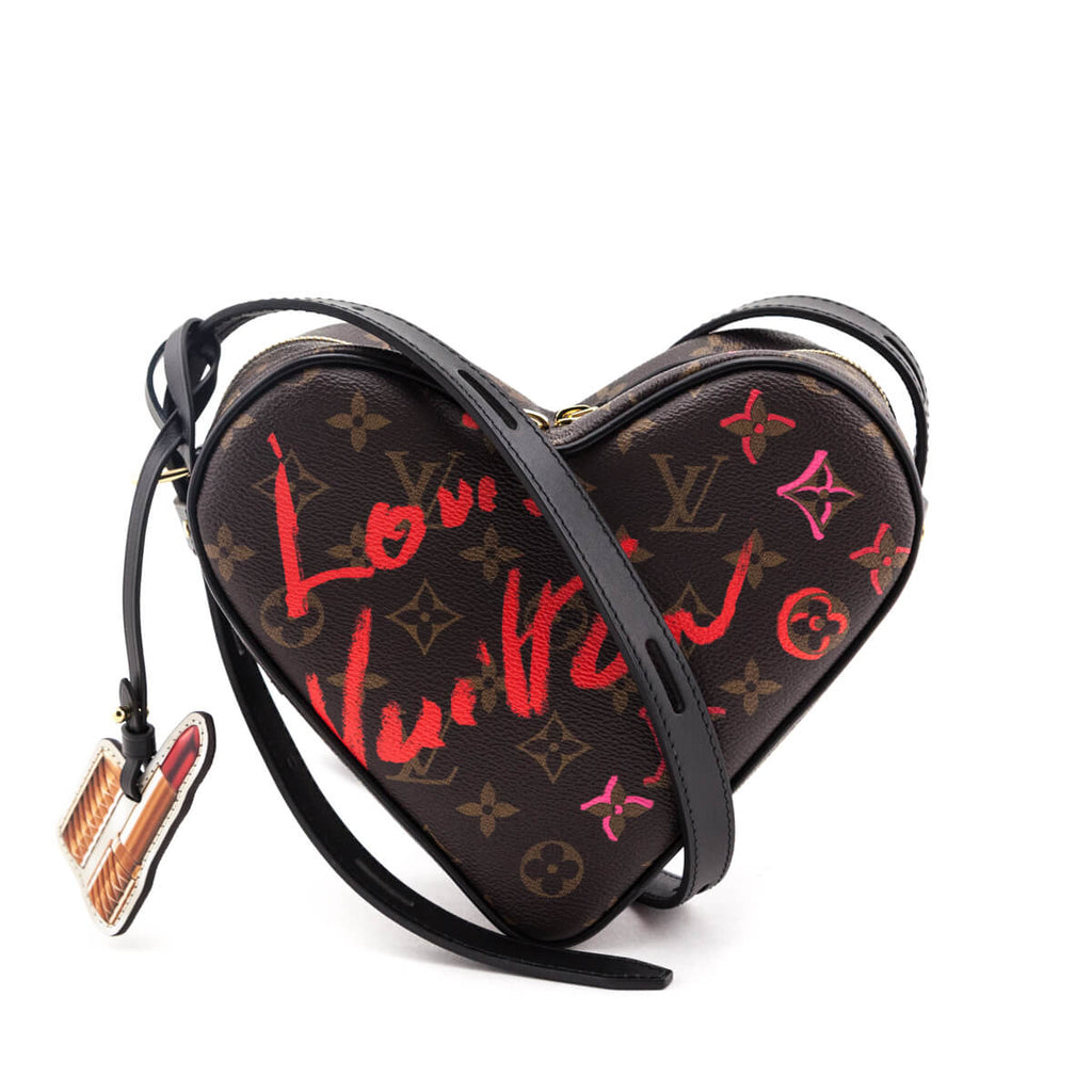 Authentic New Louis Vuitton Limited Edition Metallic Pink Embossed Lambskin Fall in Love Sac Coeur Bag