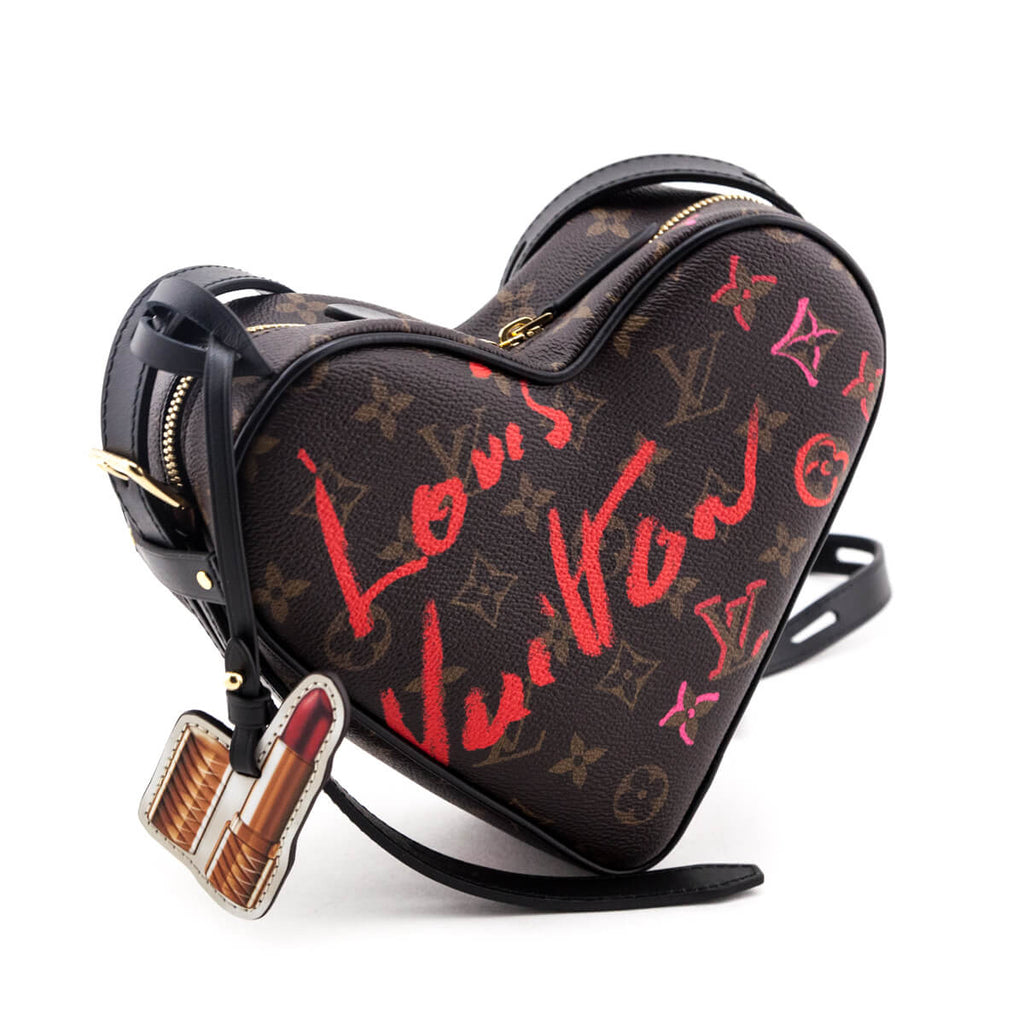 Louis Vuitton Fall in Love Red Monogram Lambskin Sac Coeur Heart Bag on  Chain