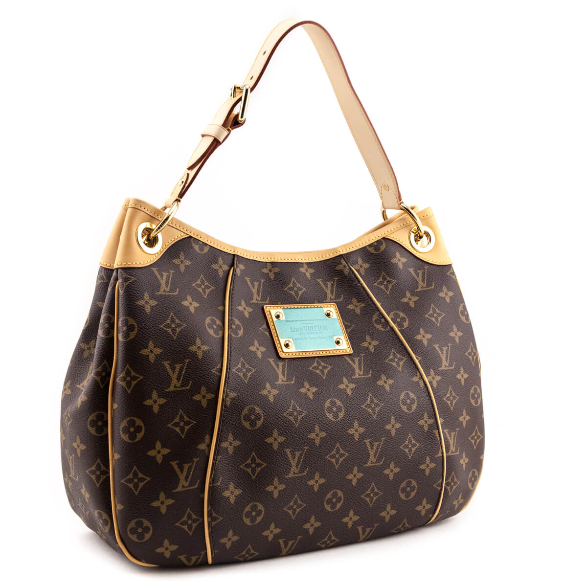 Louis Vuitton Galliera Monogram Pm 866276 Brown Coated Canvas Tote For Sale  at 1stDibs