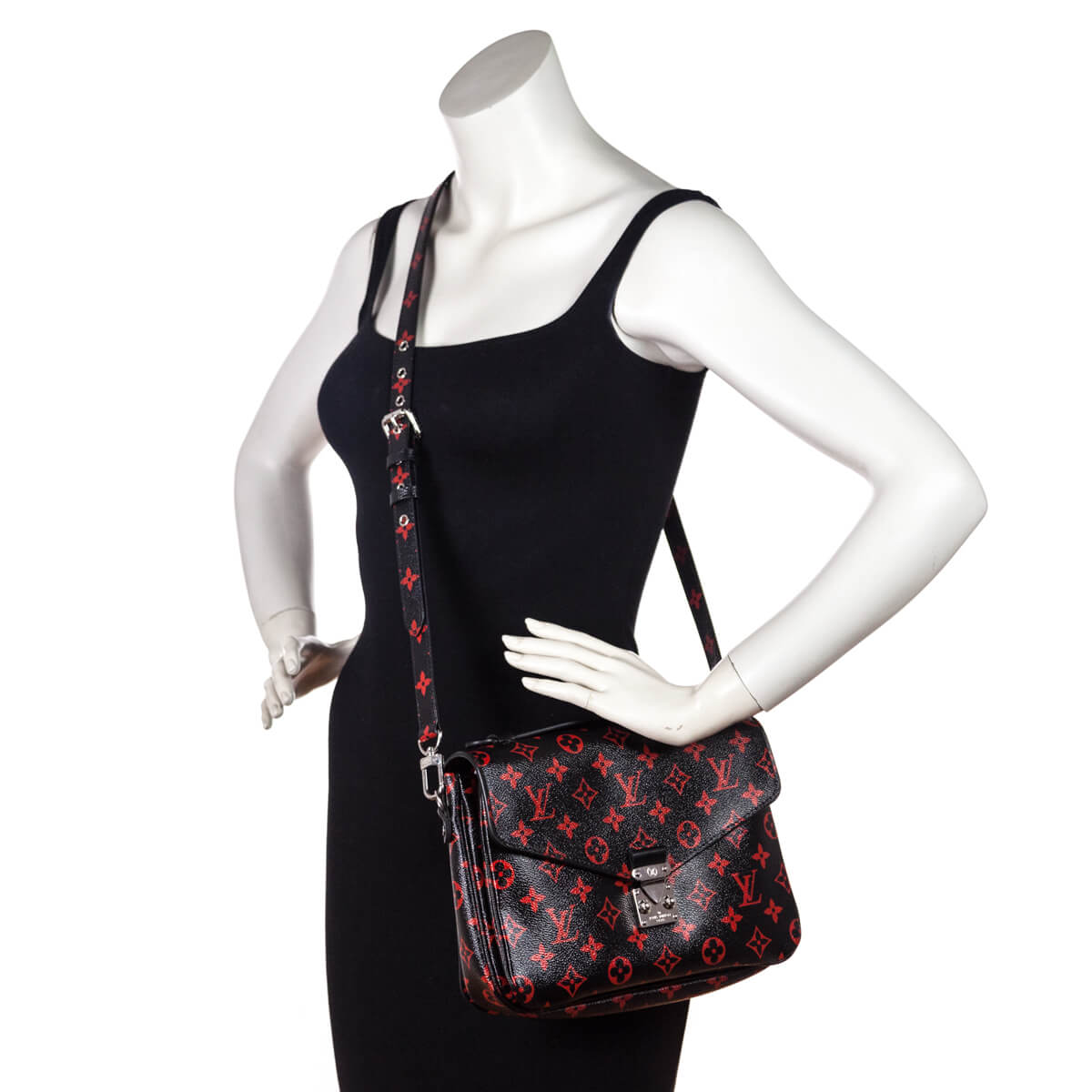 Louis Vuitton Black and Red Monogram Infrarouge Pochette Metis Messenger  Bag