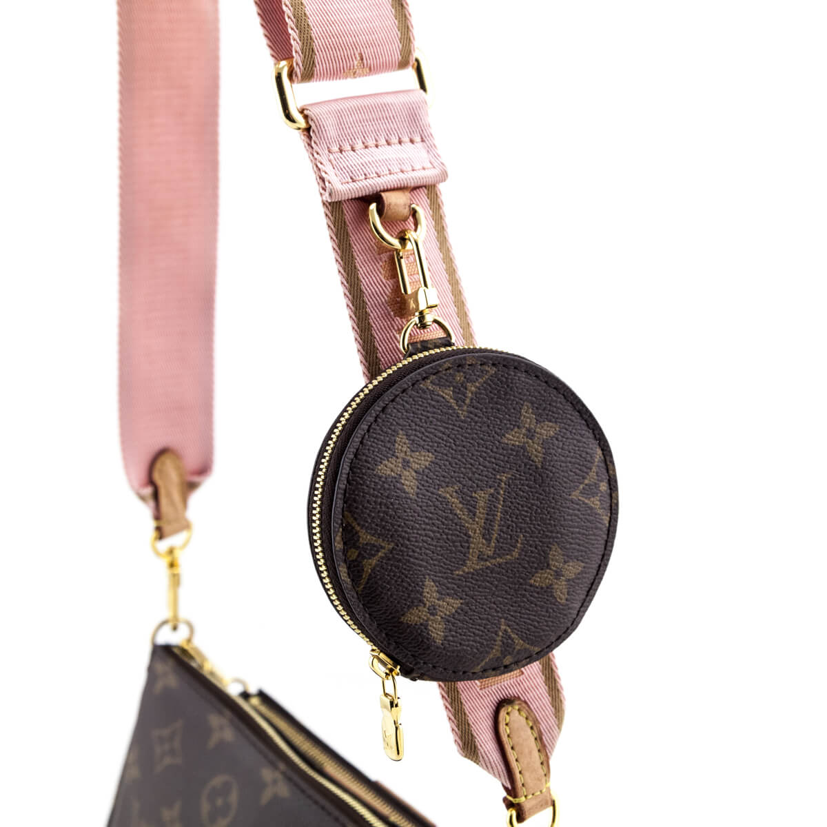 Louis Vuitton Multi Pochette, Monogram with Pink Strap, Preowned