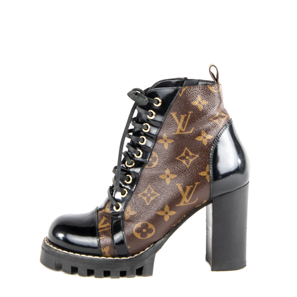 Louis Vuitton Monogram Velvet Silhouette Ankle Boots - Size 7.5 / 37.5 –  LuxeDH