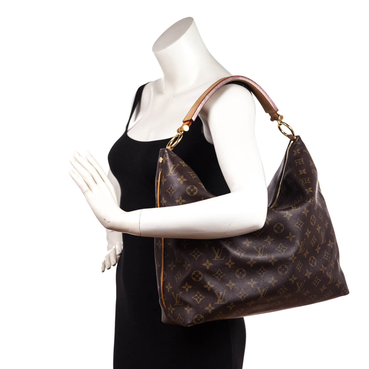 Preloved Louis Vuitton Sully MM Monogram Hobo Shoulder Bag TJ0164