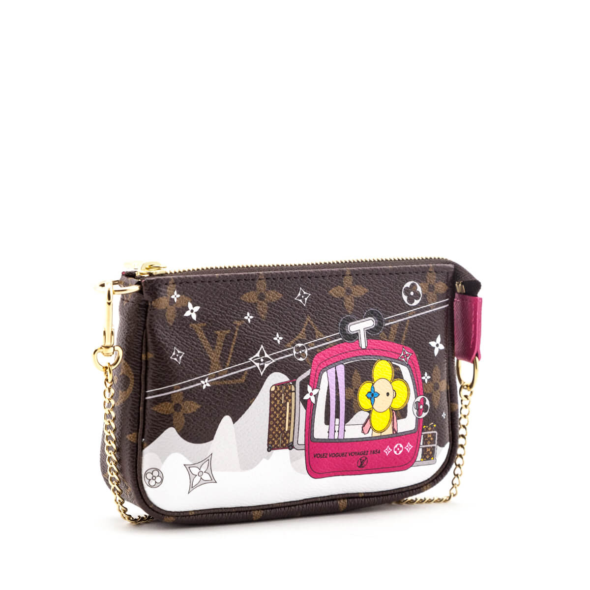 Louis Vuitton Mini Pochette Accessoires Vivienne Holiday Monogram Canvas/Pink  in Coated Canvas with Gold-tone - US