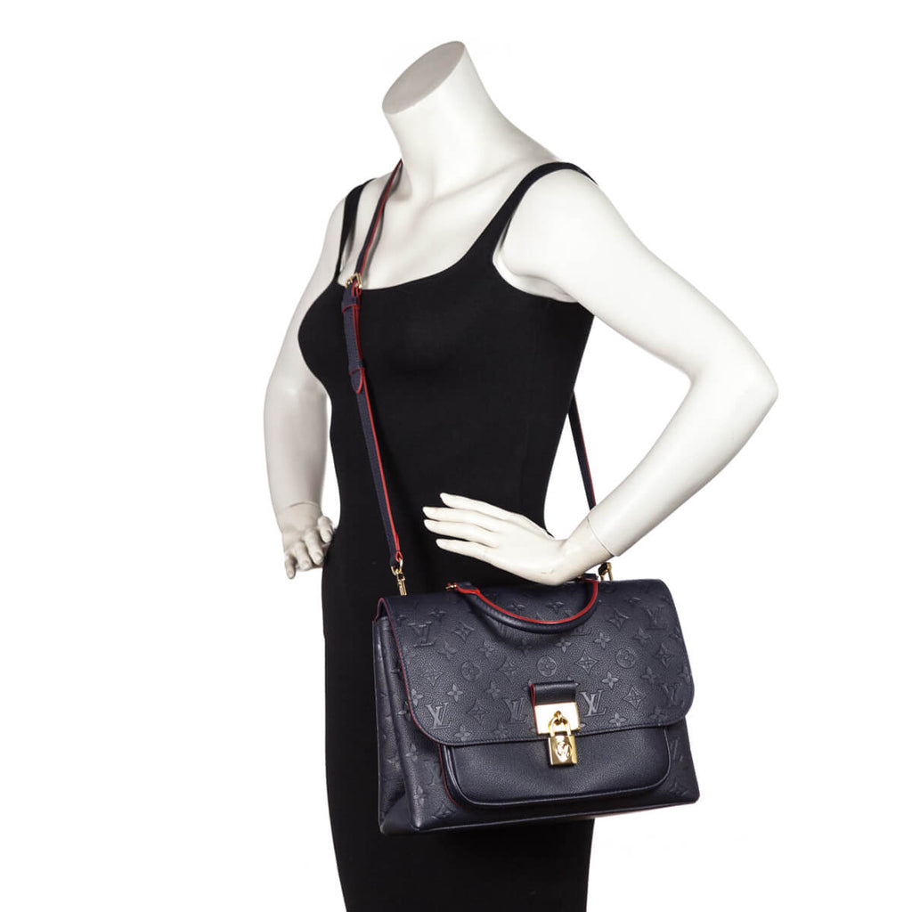 Louis Vuitton Marignan Handbag Monogram Empreinte Leather Neutral