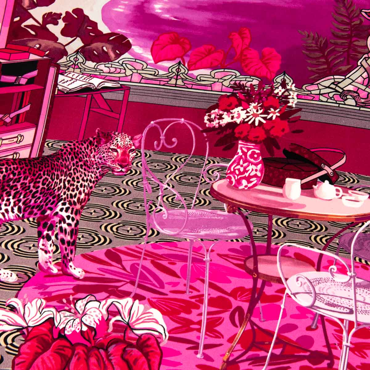 Louis Vuitton Pink Blossom Print Silk Twill Scarf 90 at 1stDibs