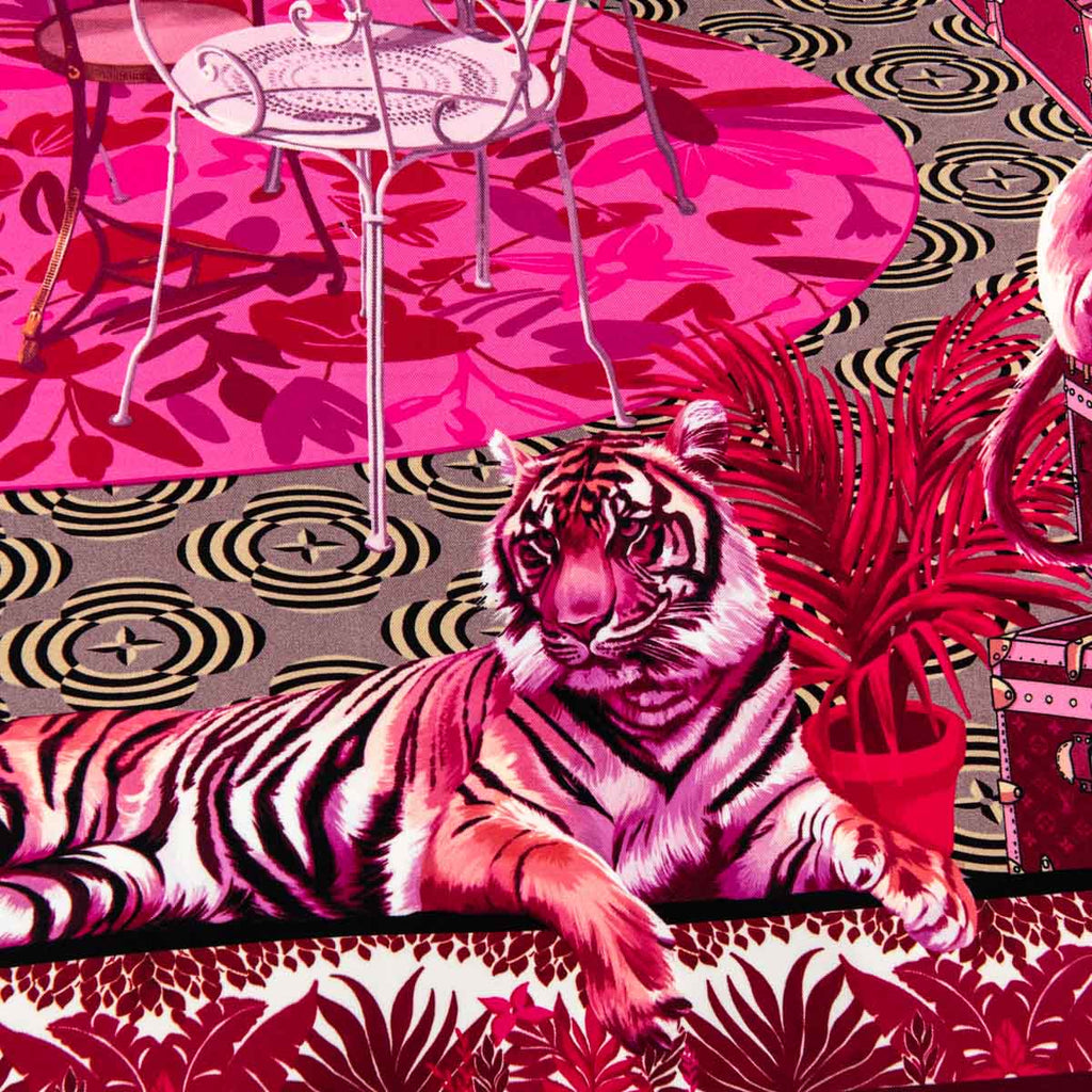Louis Vuitton Multicolor Precious Tiger Double Face Silk Scarf