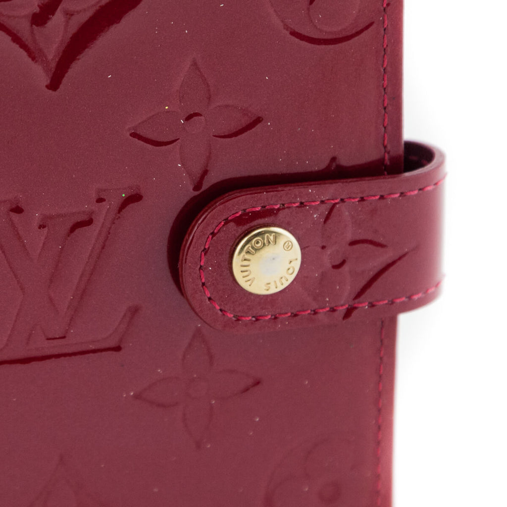 Louis Vuitton Red Monogram Vernis Small Ring Agenda Cover Louis