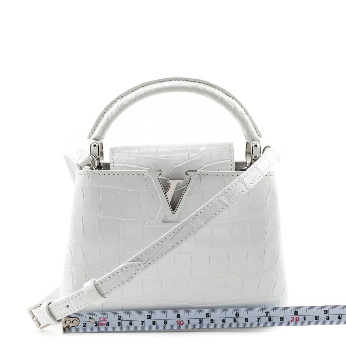 Louis Vuitton White Crocodilien Mat Capucines Mini - Shop LV Handbags