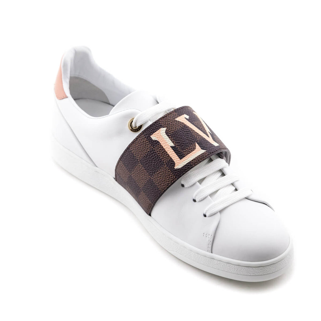 Frontrow leather trainers Louis Vuitton White size 38.5 EU in Leather -  34589722