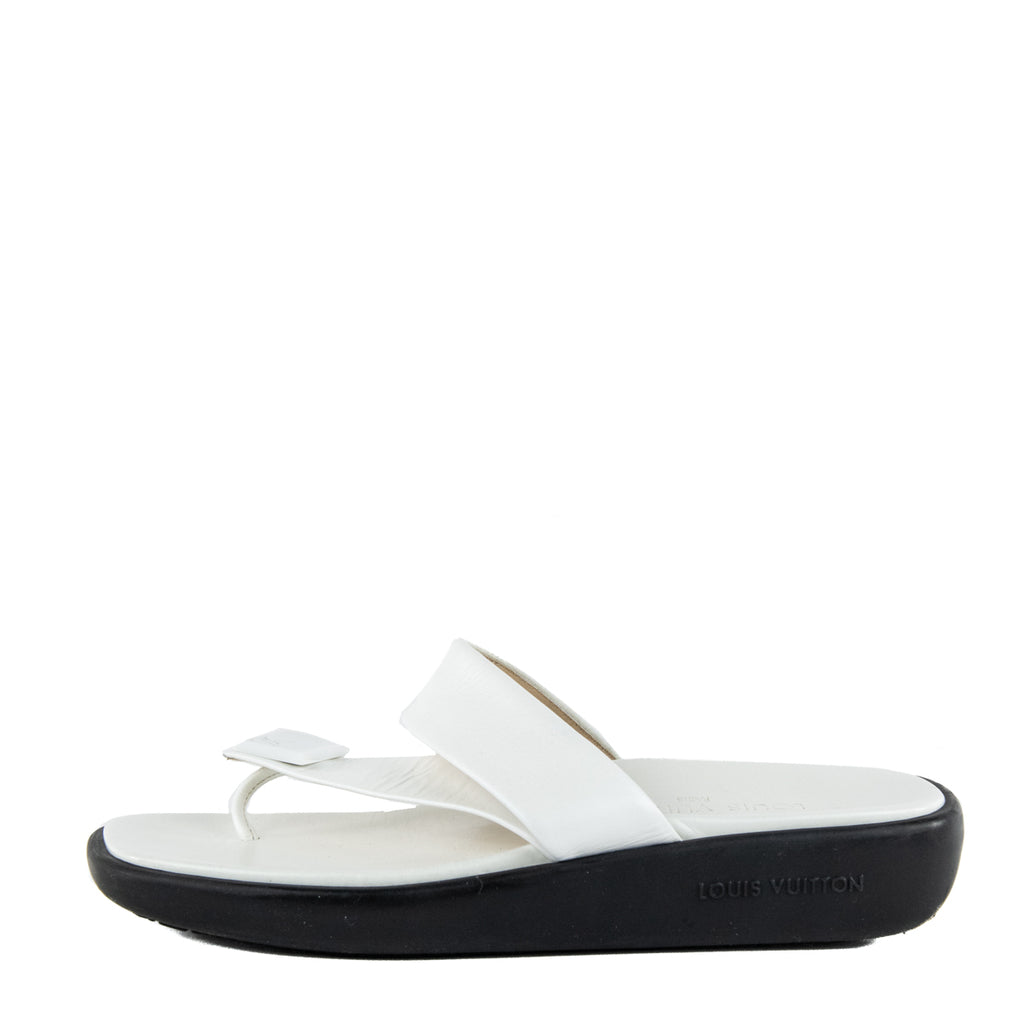 Leather sandals Louis Vuitton White size 42.5 EU in Leather - 32251255