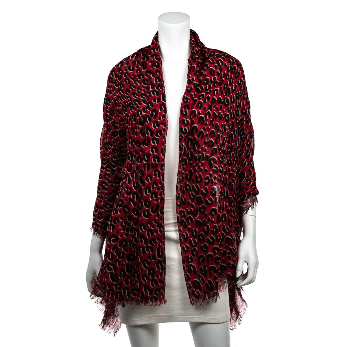 Louis Vuitton Red Cashmere/Silk Stephen Sprouse Leopard Stole