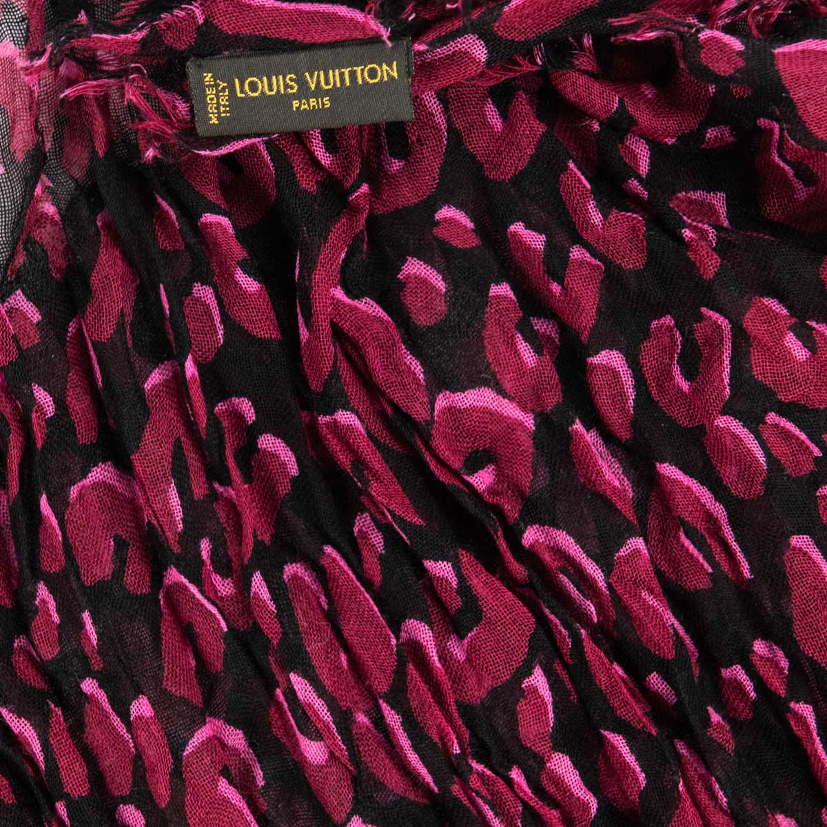 Louis Vuitton Pink Cashmere Leopard Stole Stephen Sprouse ref