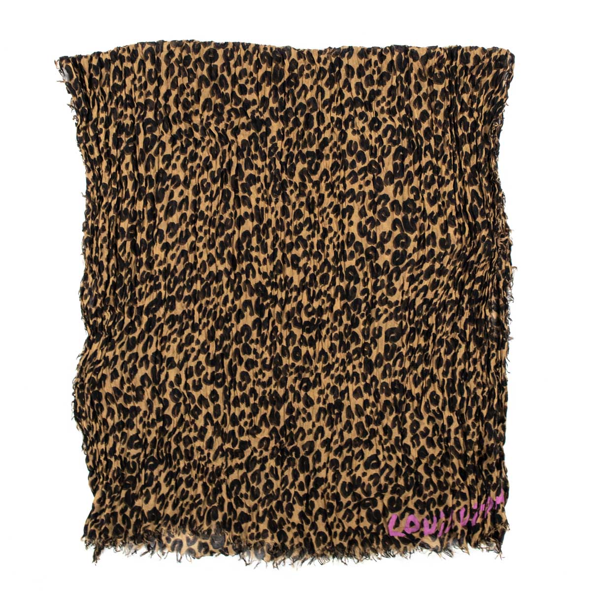 LOUIS VUITTON Brown Cashmere/Silk Blend Leopard Scarf - Jupiter