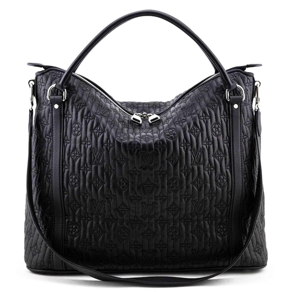 SOLD - LV Antheia Leather Ixia MM in Black Quilted Monogram