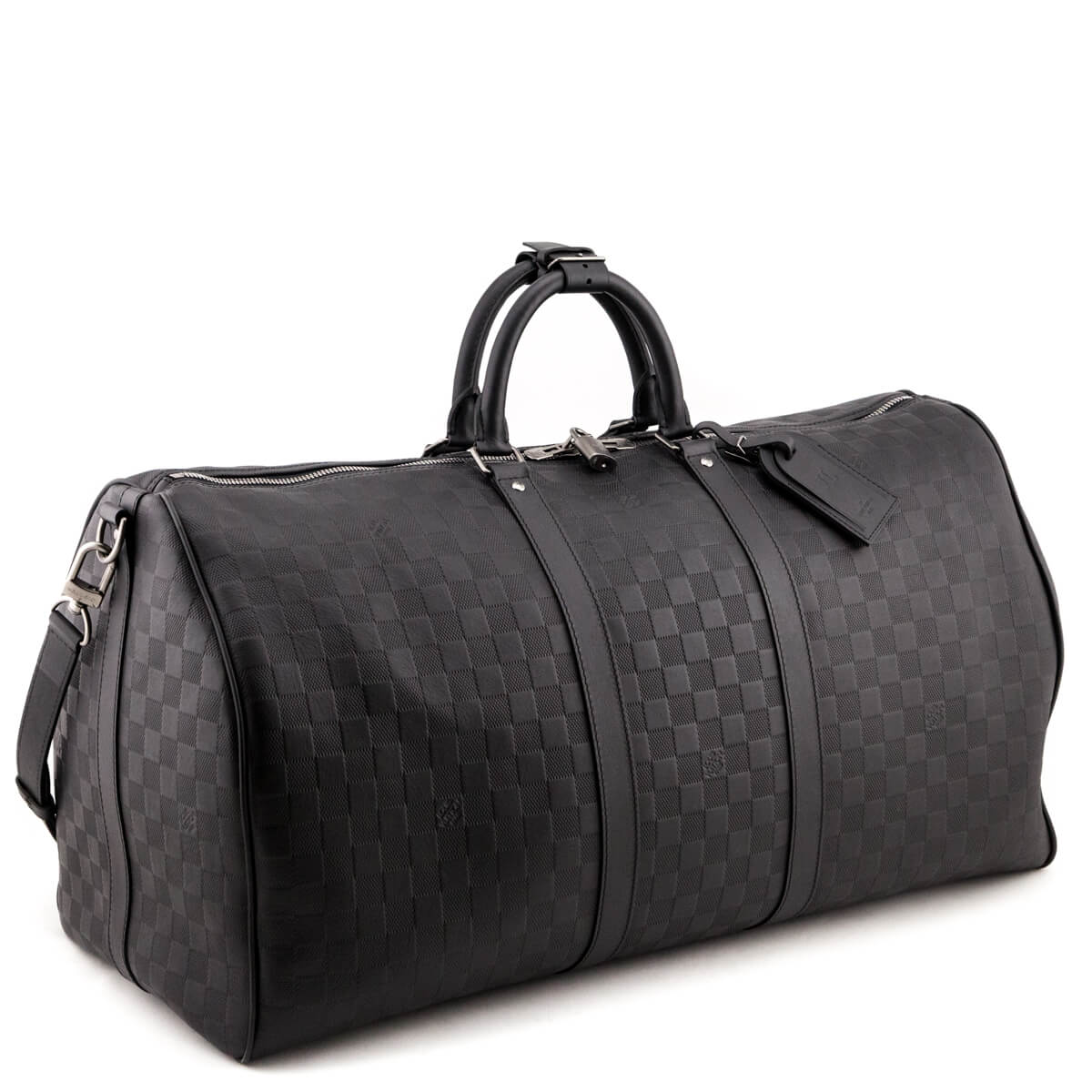 Louis Vuitton Onyx Damier Infini Keepall Bandouliere 55 - LV for Less