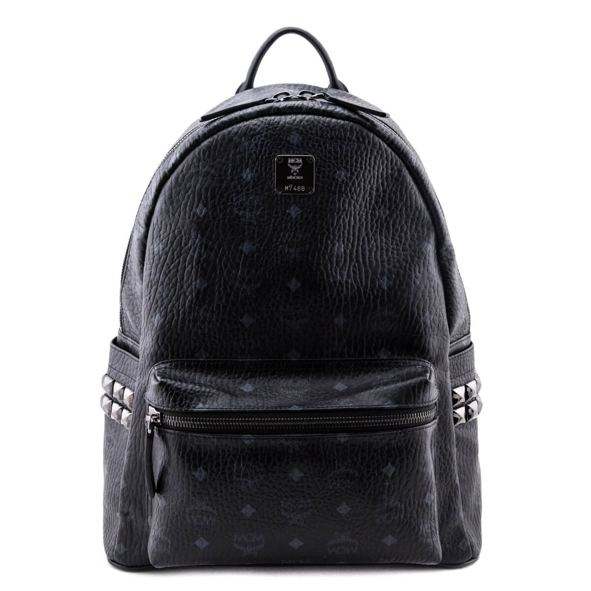 MCM Monogram Leather Stud Medium Stark Backpack Black – STYLISHTOP