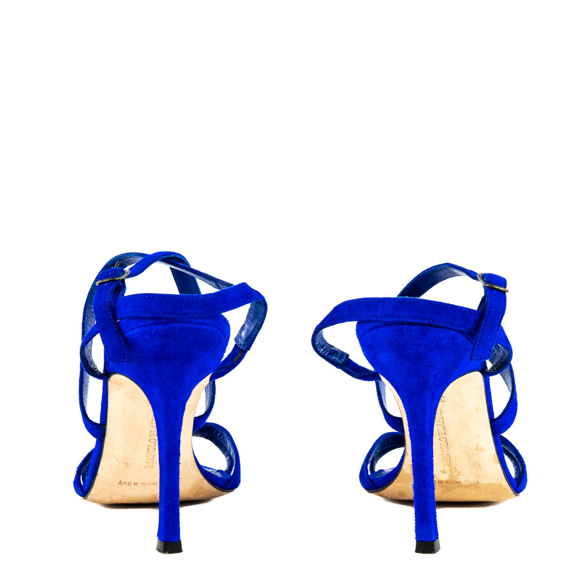 Manolo Blahnik Blue Strappy Sandals Size US 7.5 | EU 37.5 - Love that Bag etc - Preowned Authentic Designer Handbags & Preloved Fashions