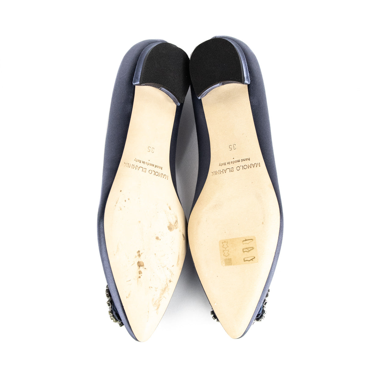 Manolo Blahnik Metallic Gray Satin Hangisi Crystal Embellished