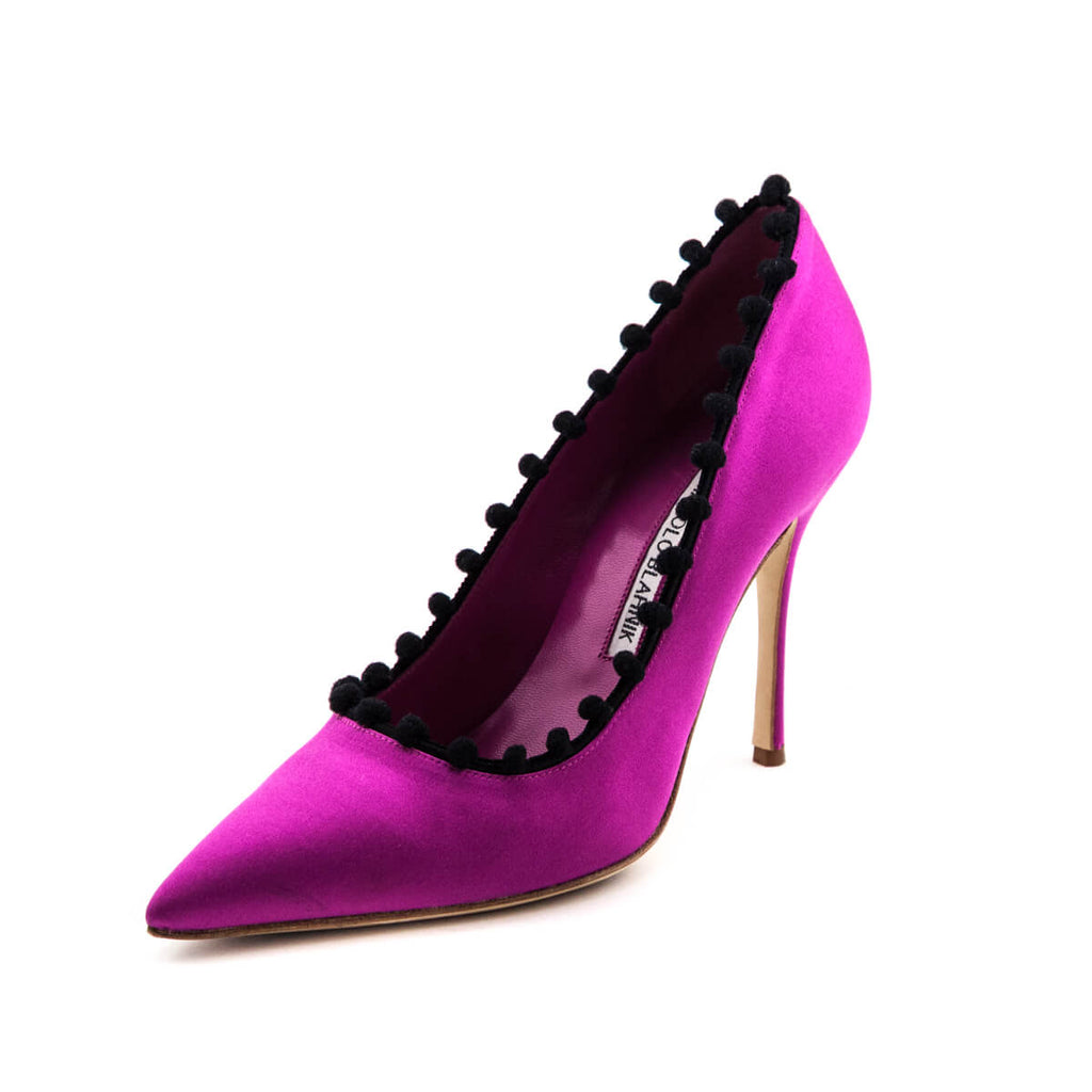 Manolo Blahnik BB Patent Point-Toe Pump, Hot Pink