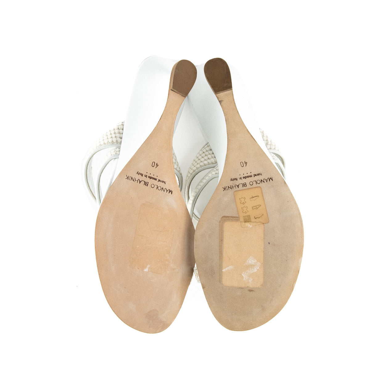 Manolo Blahnik White Thong Wedge Sandals Size US 10 | EU 40 - Love that Bag etc - Preowned Authentic Designer Handbags & Preloved Fashions