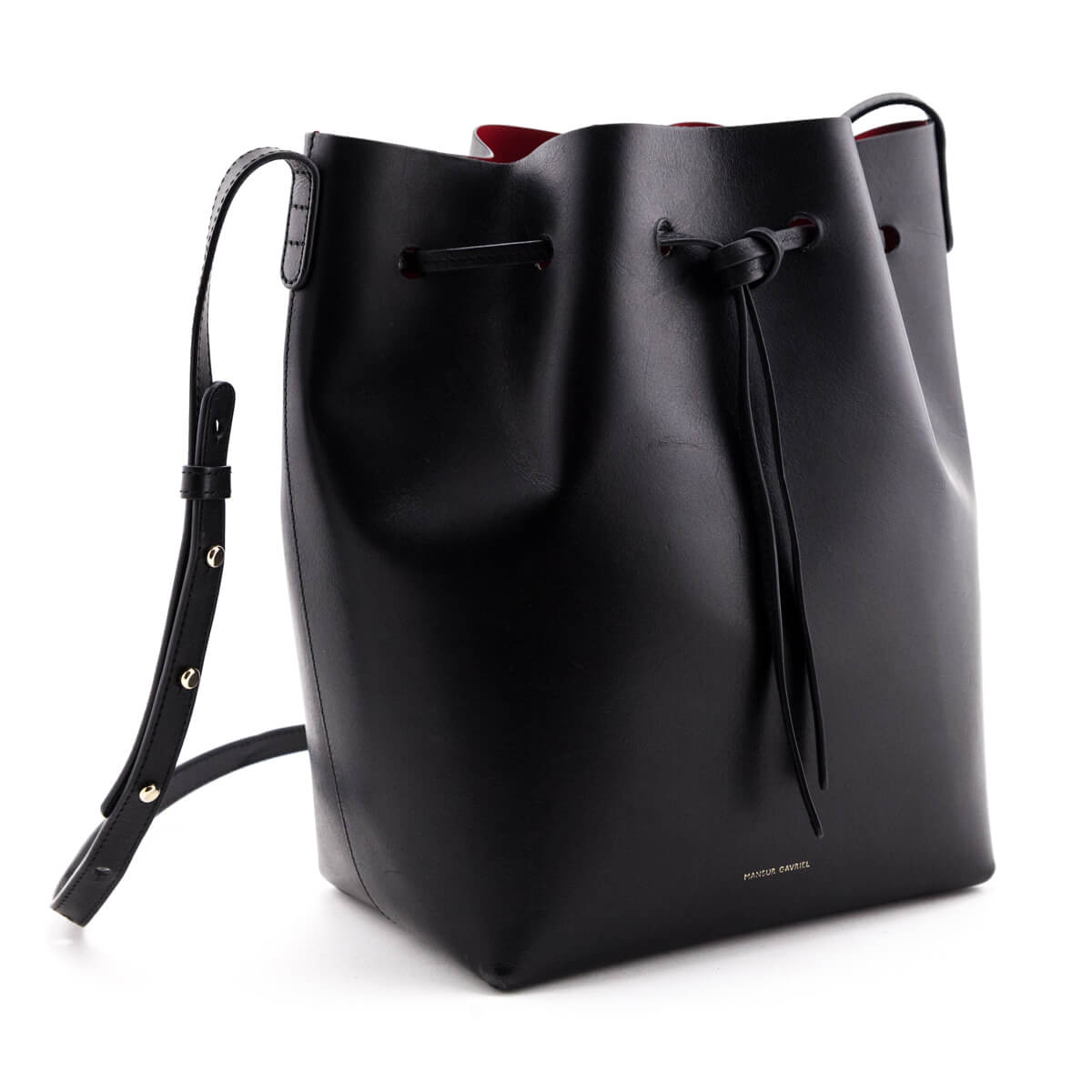 MANSUR GAVRIEL LARGE VEGETABLE-TANNED LEATHER TOTE » BLACK/FLAMMA