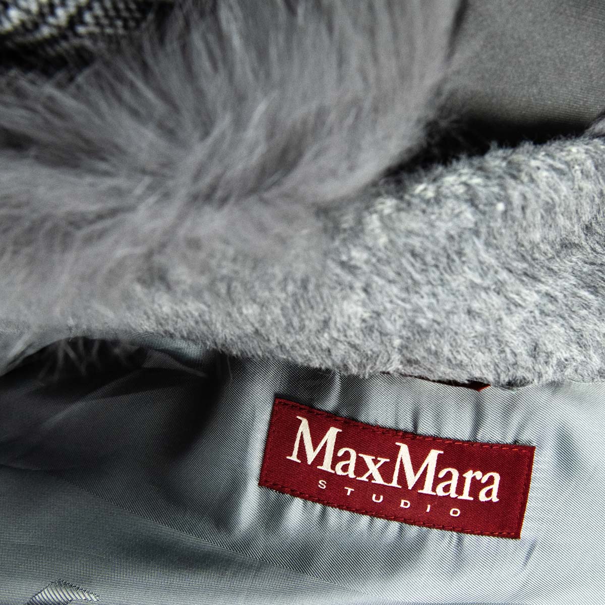 Max Mara Gray Alpaca Blend Fur Trim Coat - Shop Max Mara Studio CA