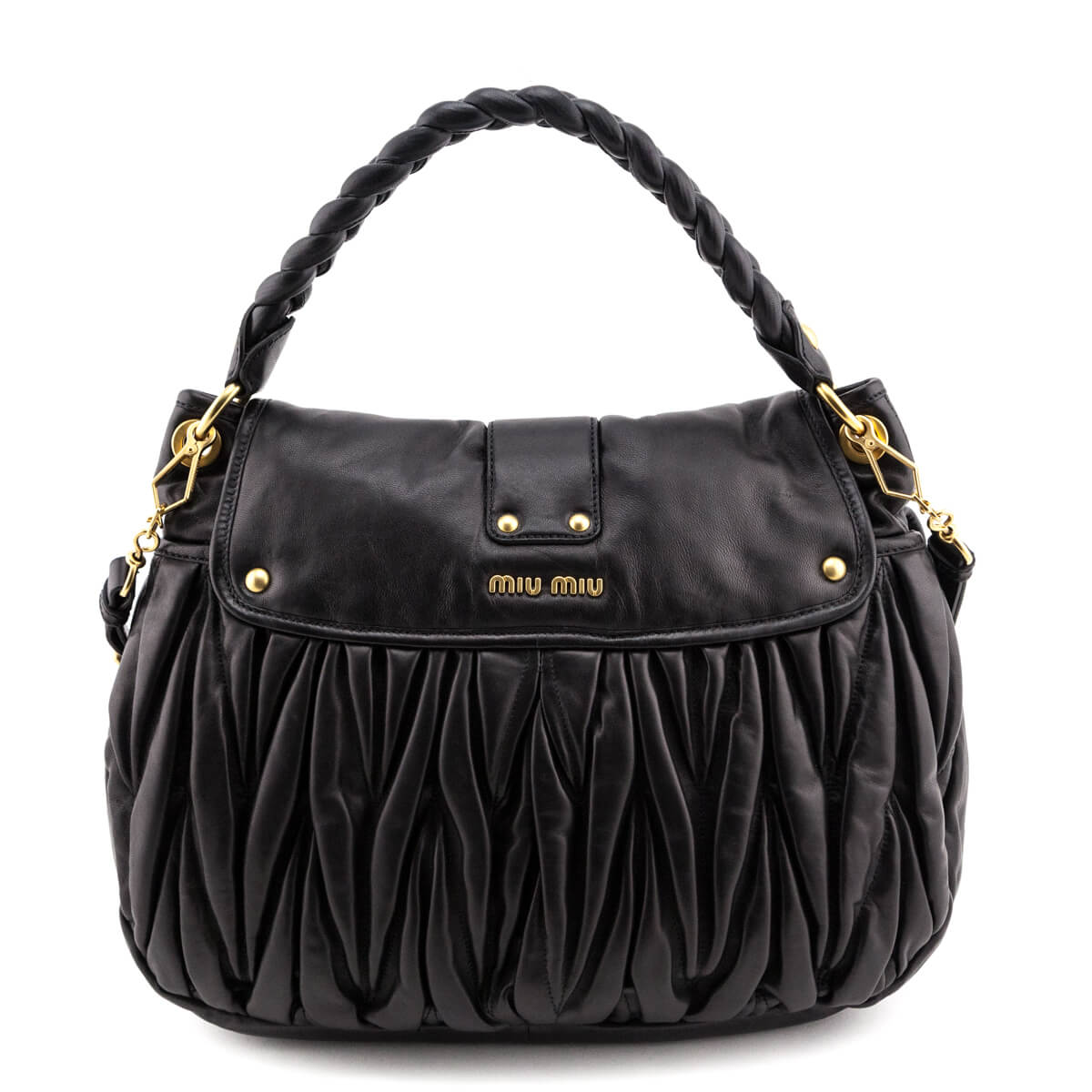 MIU MIU: bag in quilted nappa leather - Black  Miu Miu shoulder bag  5BD2132DQQ online at
